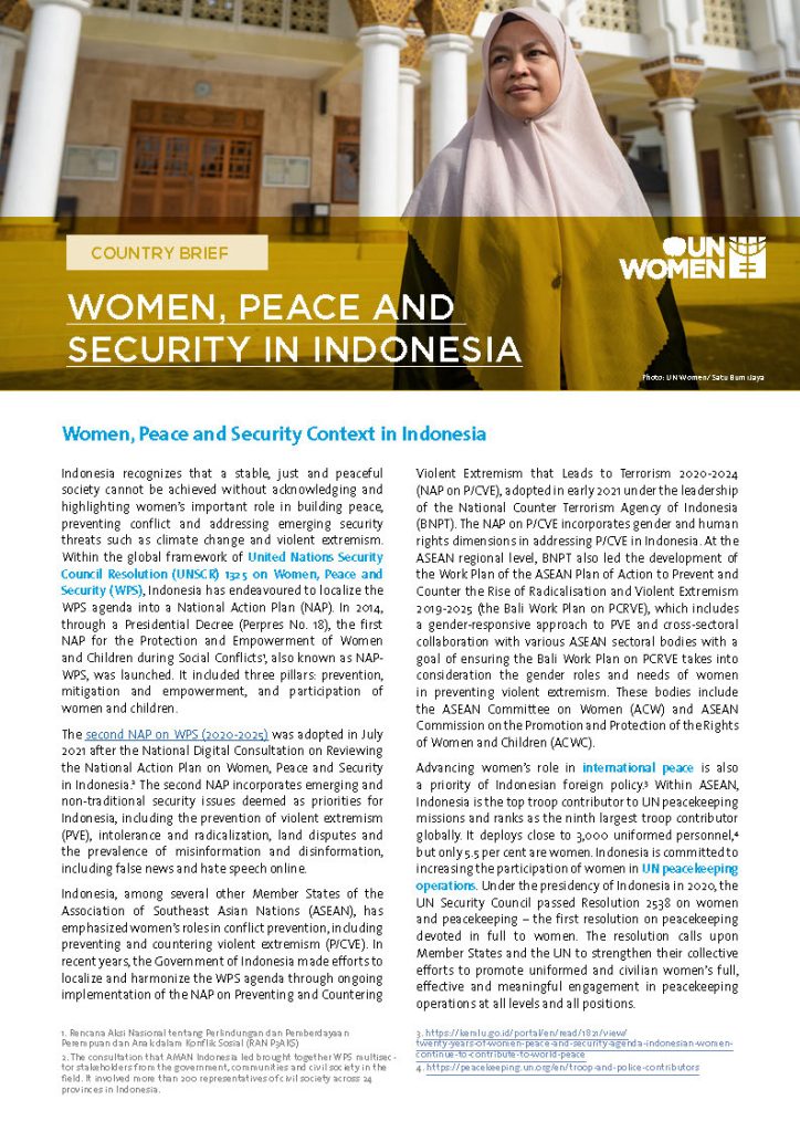 Women, Peace and Security in Indonesia