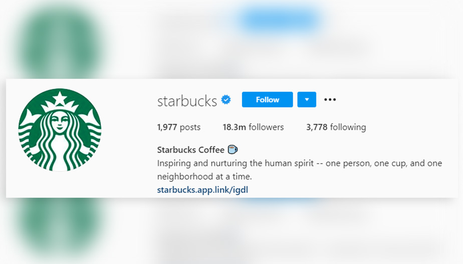 Starbucks Instagram bio