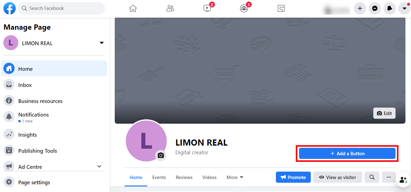 Add a Button in Facebook Page